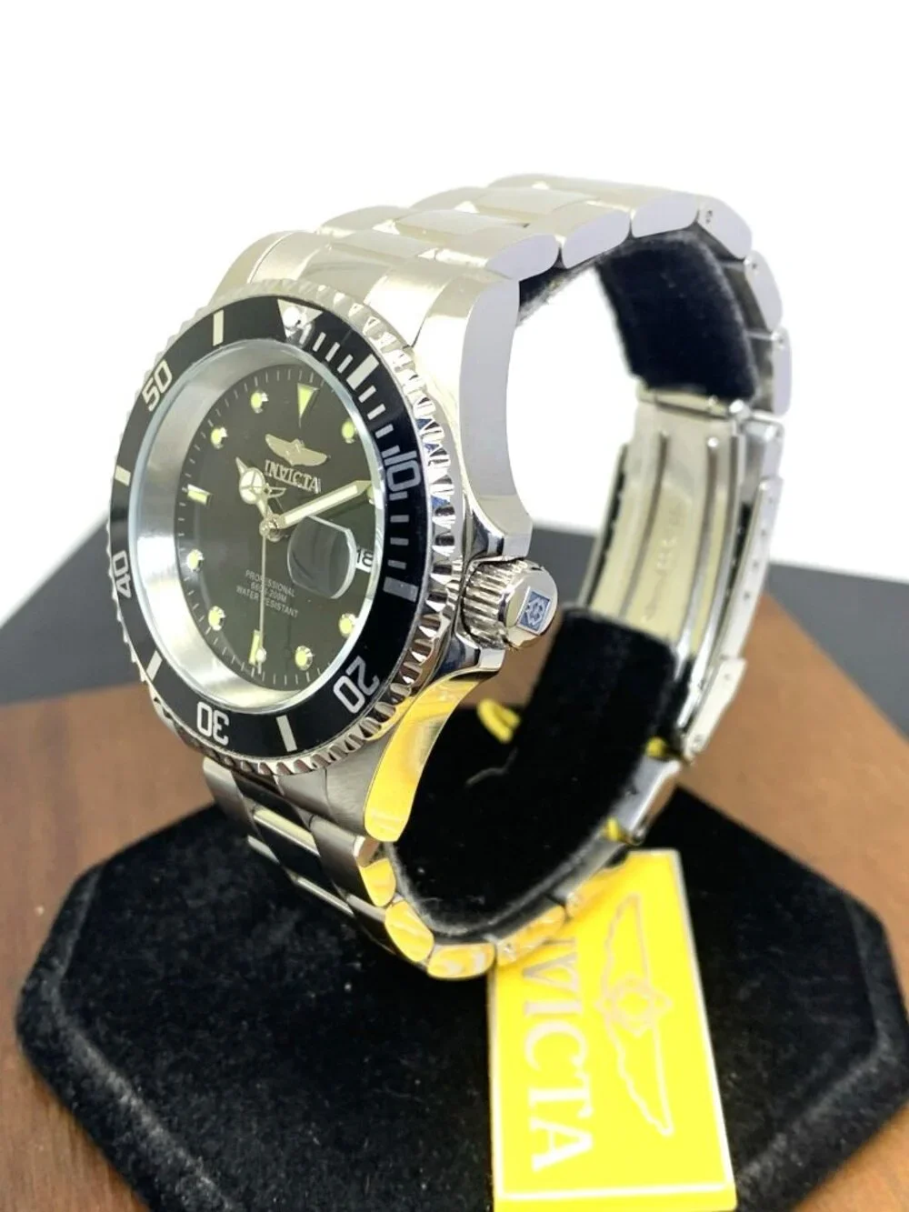 Invicta Mens Watch 26970 Pro Diver Quartz Black Dial Silver Stainless Steel 40mm